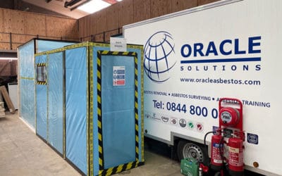 What is the role of asbestos decontamination units in licensed removal work?